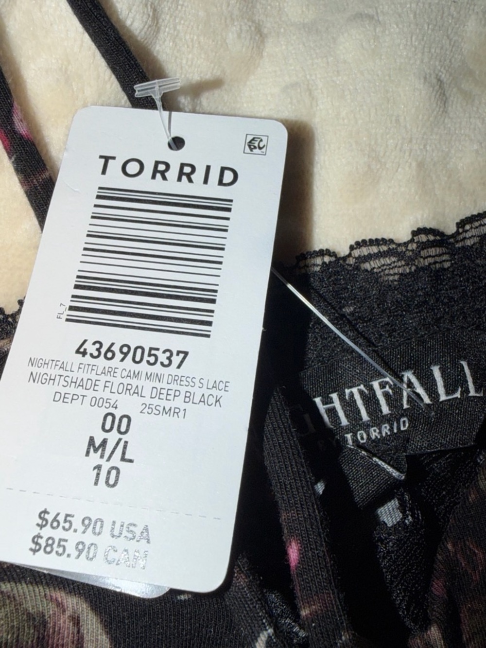 torrid Black Floral Lace Cami with Pink Accents - Picture 4 of 5